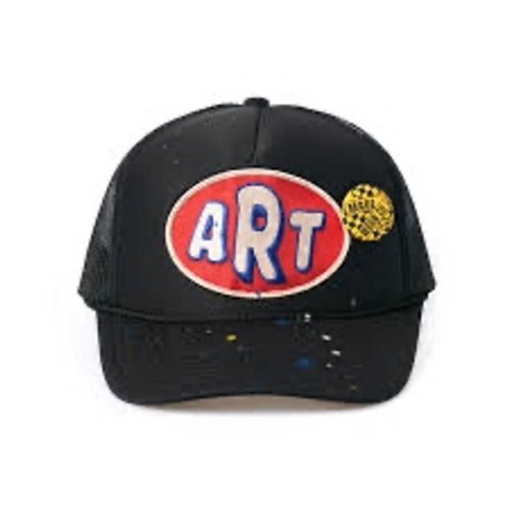 MadeWorn Art Hand Painted Trucker Hat Black Mesh Snapback Los Angeles RN 139225